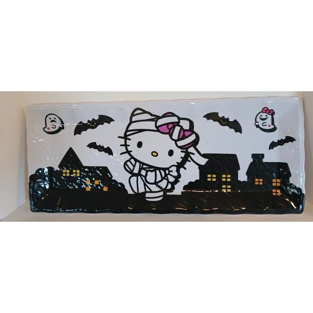 Hello Kitty Halloween Mummy Melamine Serving Platter/Tray-White/Black-Very CUTE
